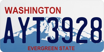 WA license plate AYT3928