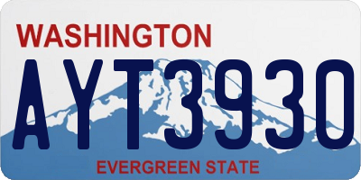 WA license plate AYT3930