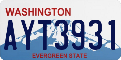 WA license plate AYT3931