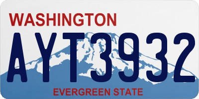 WA license plate AYT3932