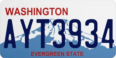 WA license plate AYT3934