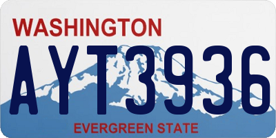 WA license plate AYT3936