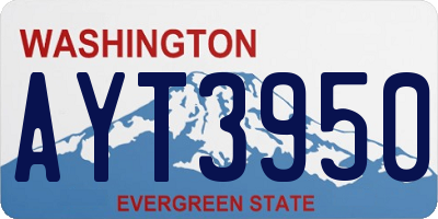 WA license plate AYT3950