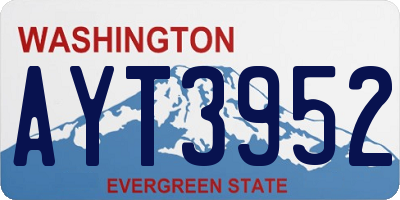 WA license plate AYT3952