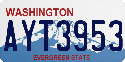 WA license plate AYT3953