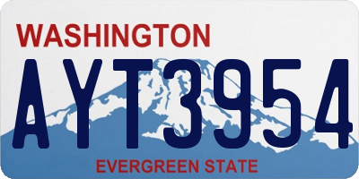 WA license plate AYT3954