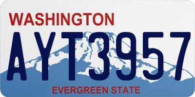 WA license plate AYT3957