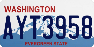 WA license plate AYT3958