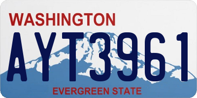 WA license plate AYT3961
