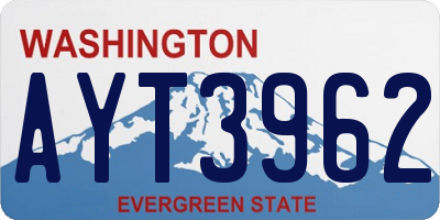 WA license plate AYT3962