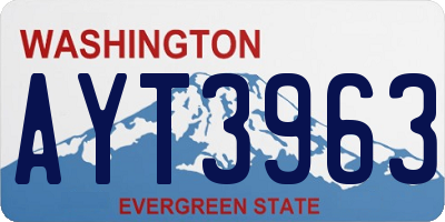 WA license plate AYT3963