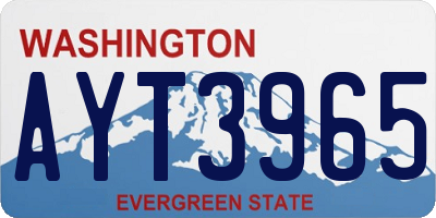 WA license plate AYT3965