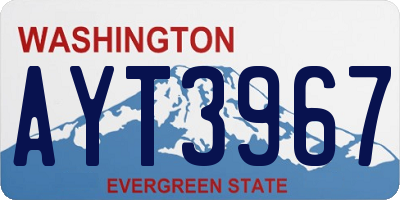 WA license plate AYT3967