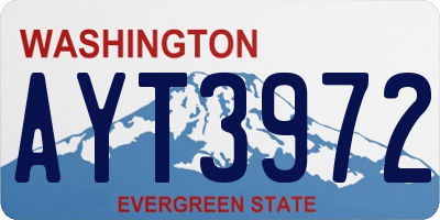 WA license plate AYT3972