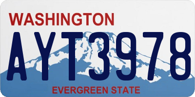 WA license plate AYT3978