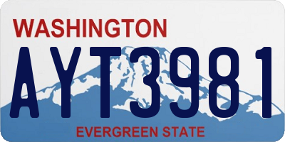 WA license plate AYT3981