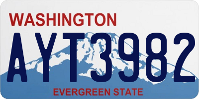 WA license plate AYT3982