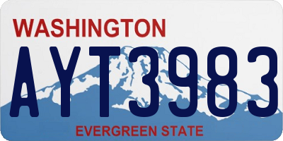 WA license plate AYT3983