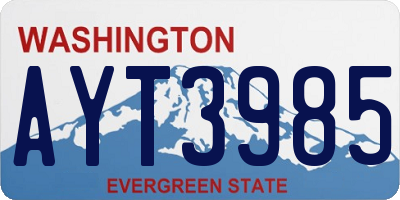 WA license plate AYT3985