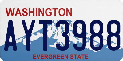 WA license plate AYT3988