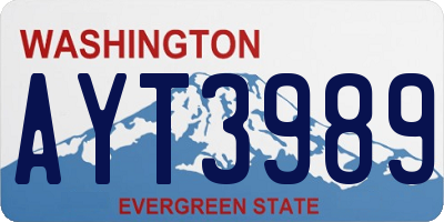 WA license plate AYT3989