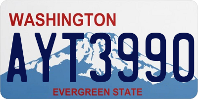 WA license plate AYT3990