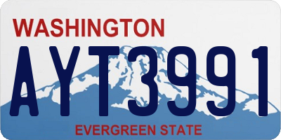 WA license plate AYT3991
