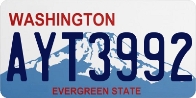 WA license plate AYT3992