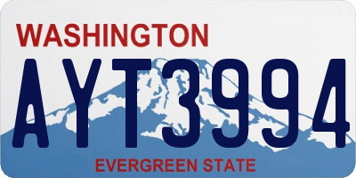 WA license plate AYT3994