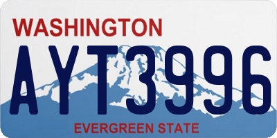 WA license plate AYT3996
