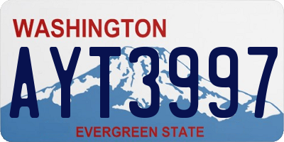 WA license plate AYT3997