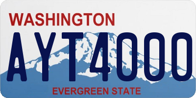 WA license plate AYT4000