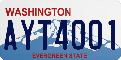 WA license plate AYT4001