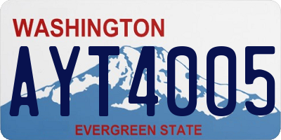 WA license plate AYT4005