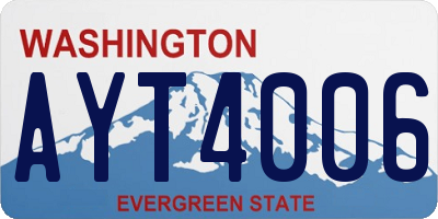 WA license plate AYT4006