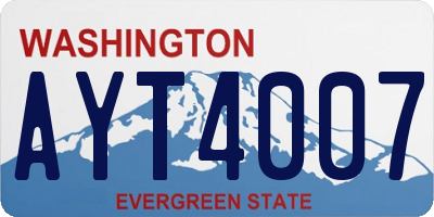 WA license plate AYT4007