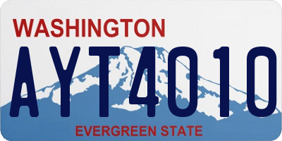 WA license plate AYT4010