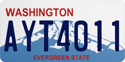 WA license plate AYT4011