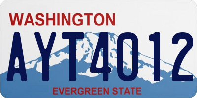 WA license plate AYT4012