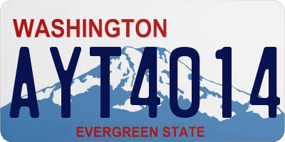 WA license plate AYT4014
