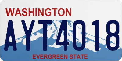WA license plate AYT4018