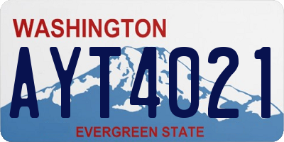 WA license plate AYT4021