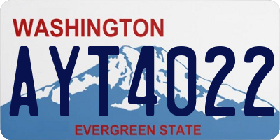 WA license plate AYT4022