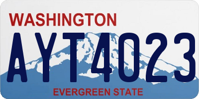 WA license plate AYT4023