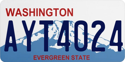WA license plate AYT4024