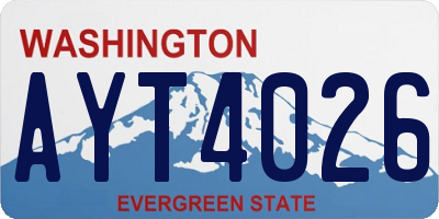 WA license plate AYT4026