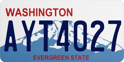 WA license plate AYT4027