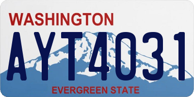 WA license plate AYT4031