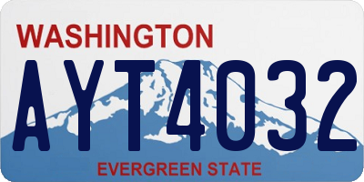 WA license plate AYT4032