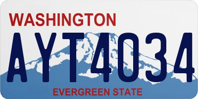 WA license plate AYT4034